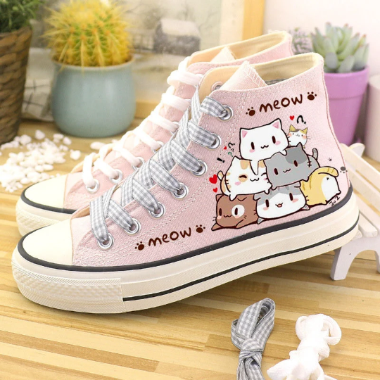 Cat Cartoon High Tops