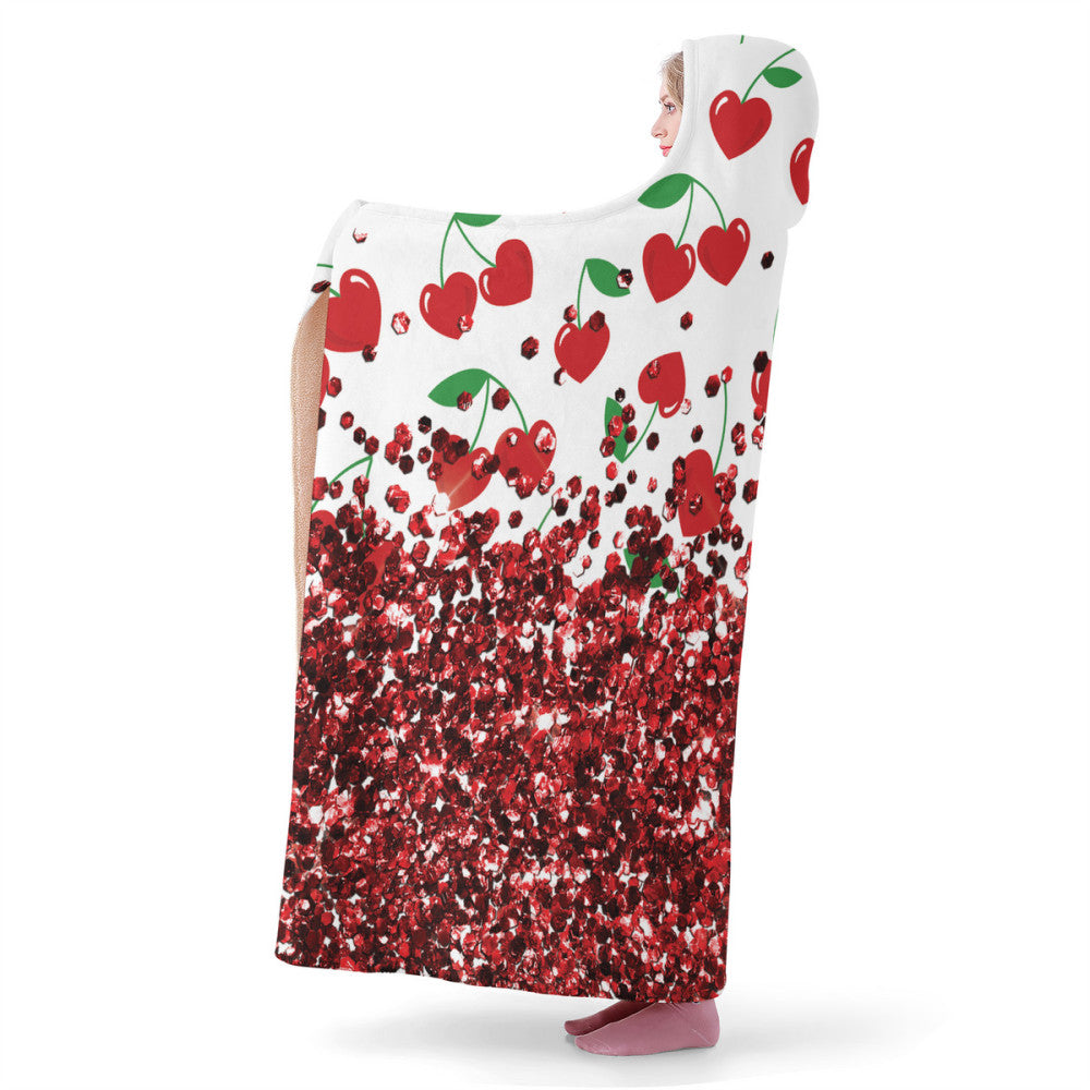 Cherry Drop Hooded Blanket