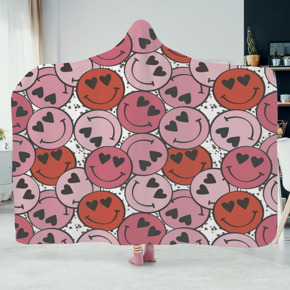 Emoji Love Hooded Blanket