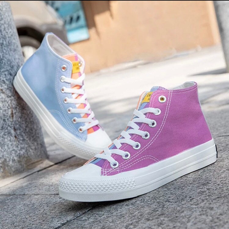 UV Color Changing Canvas Shoes for Women Sneakers High Top
