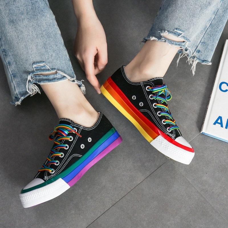 Pride Rainbow Mix | Converse Style | Vans Style | Low Top Sneakers