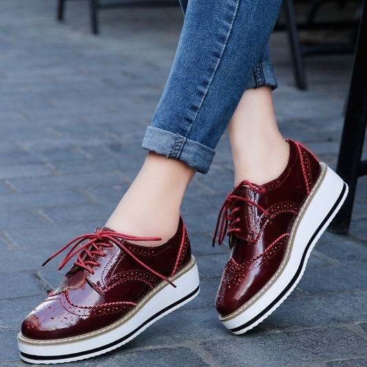 Womens Platform Brogue Shoes | Oxford Style Shoes | Trainers | Prom | Casual Wedding Shoes