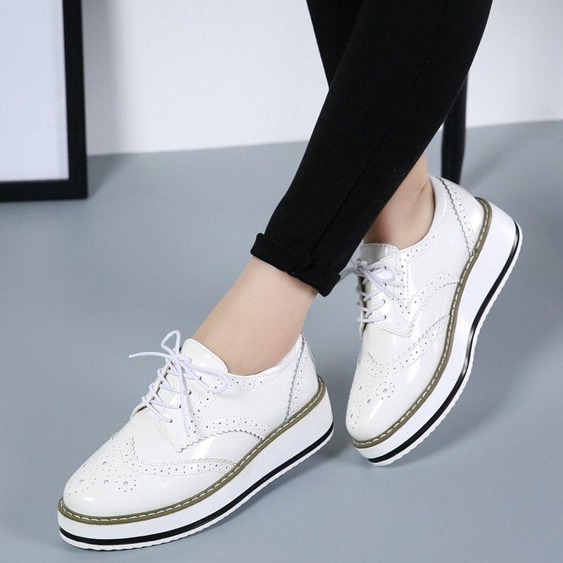 Ladies hot sale platform brogues